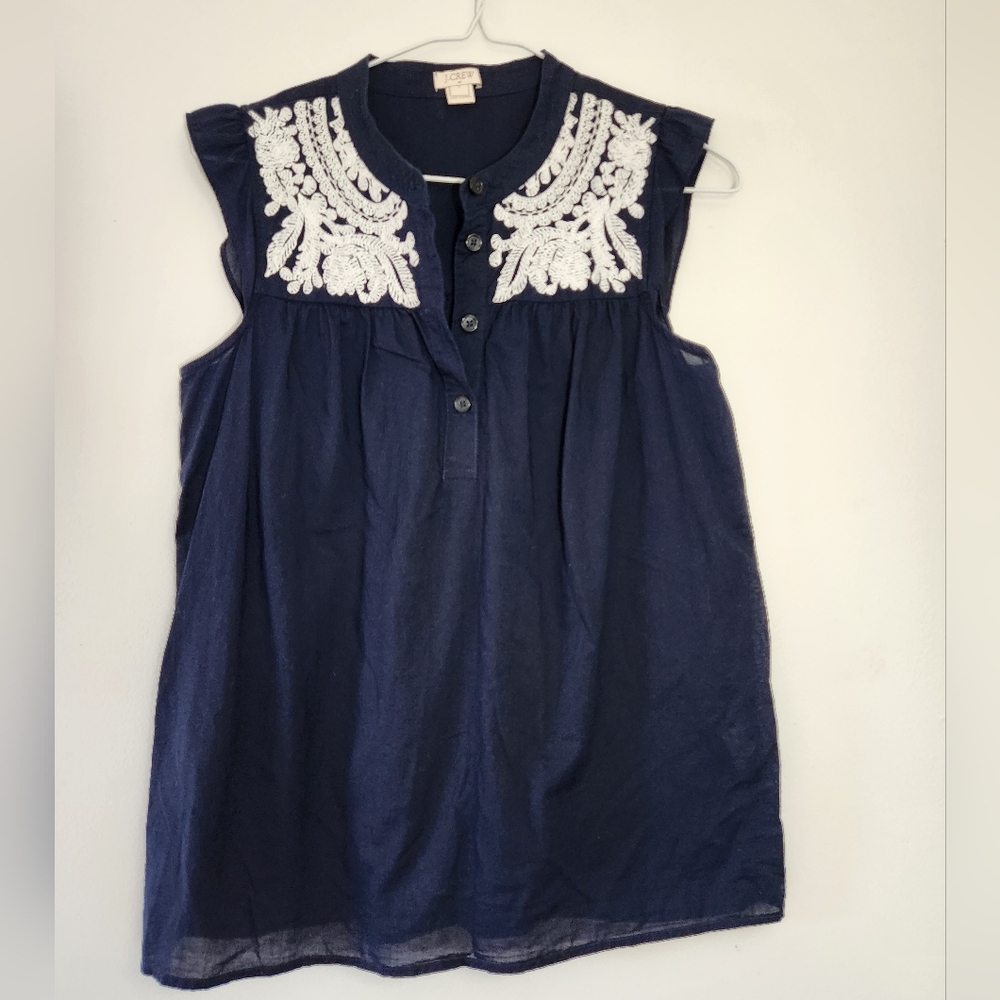 J Crew Embroidered Top